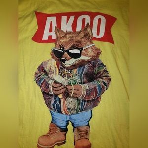 Yellow Akoo tee shirt size 2xl short sleeve